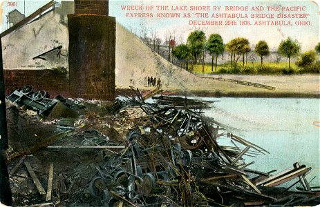 Wreck Of The Lake Shore RY Bridge And The Pacific Express Known As &quot;The Ashtabula Bridge Disaster&quot; December 29th 1876.