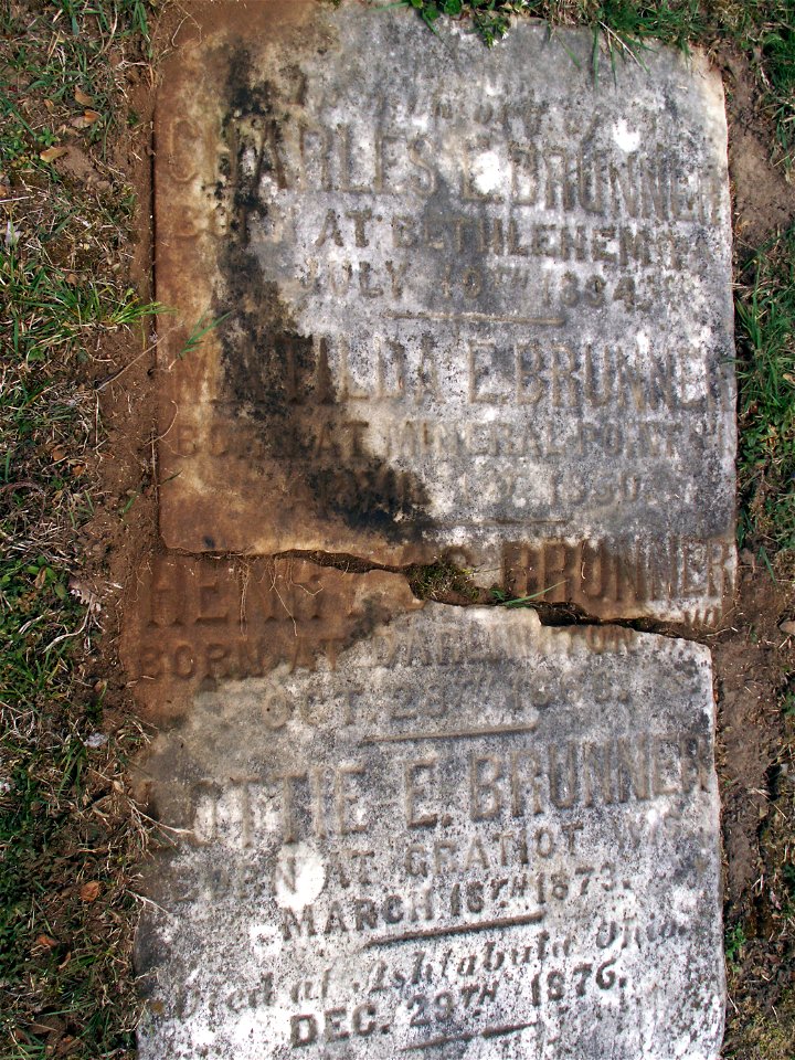 In Memory of Charles E. Brunner Born at Bethlehem July 10th, 1834