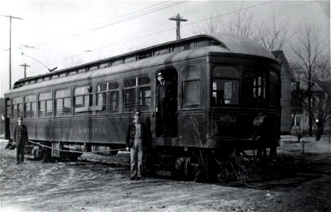 Cleveland, Painesville, & Ashtabula Railroad Car & Crew photo