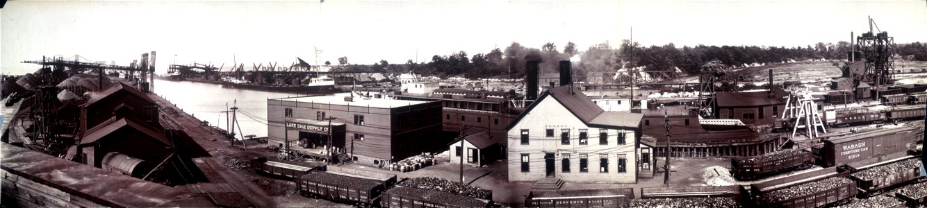 Panoramic Photograph of Conneaut Harbor photo