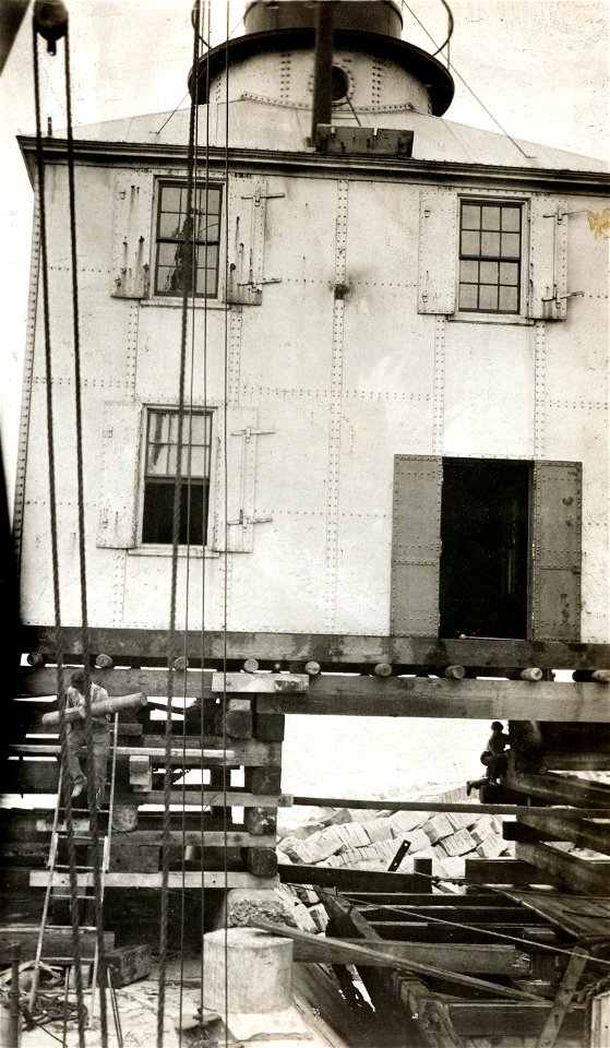 Ashtabula Light Station On Cribbing