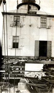 Ashtabula Light Station On Cribbing