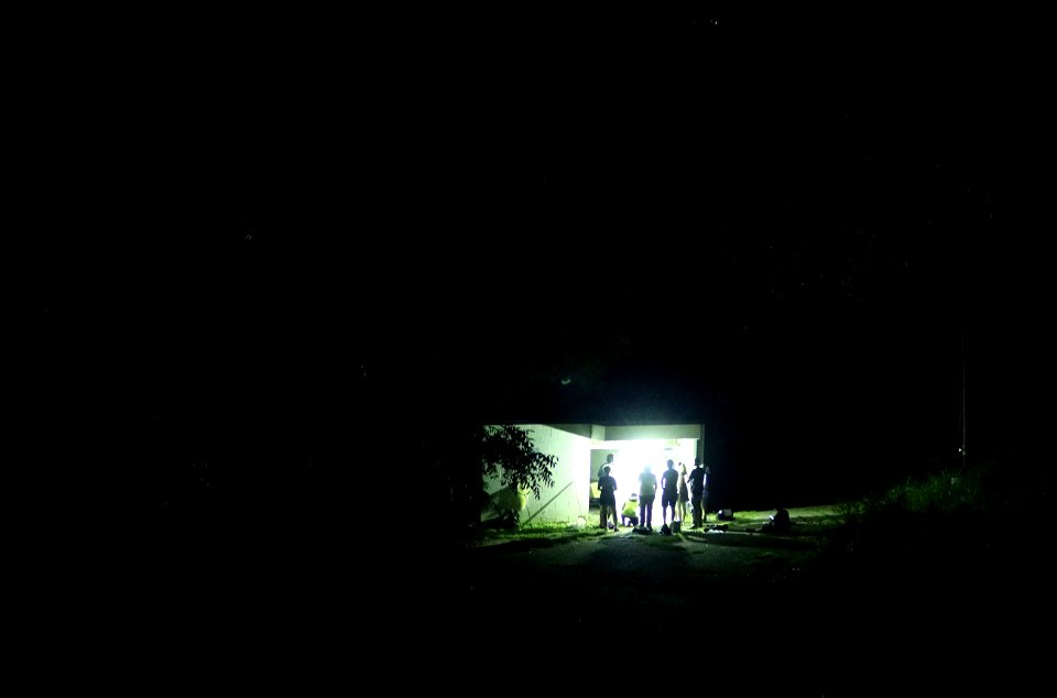 UT students blacklighting for insects
