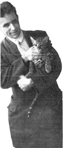 Caption reads: The author [Captain Fritz Duquesne] and his pet leopard cub. photo