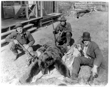 Title: Black bear weighing 252 lbs. shot by Jim O'Brine 5/12/10 at Saltese, Mont.
Abstract/medium: 1 photographic print.