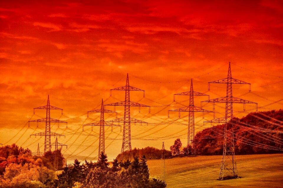 Electricity heat sunset