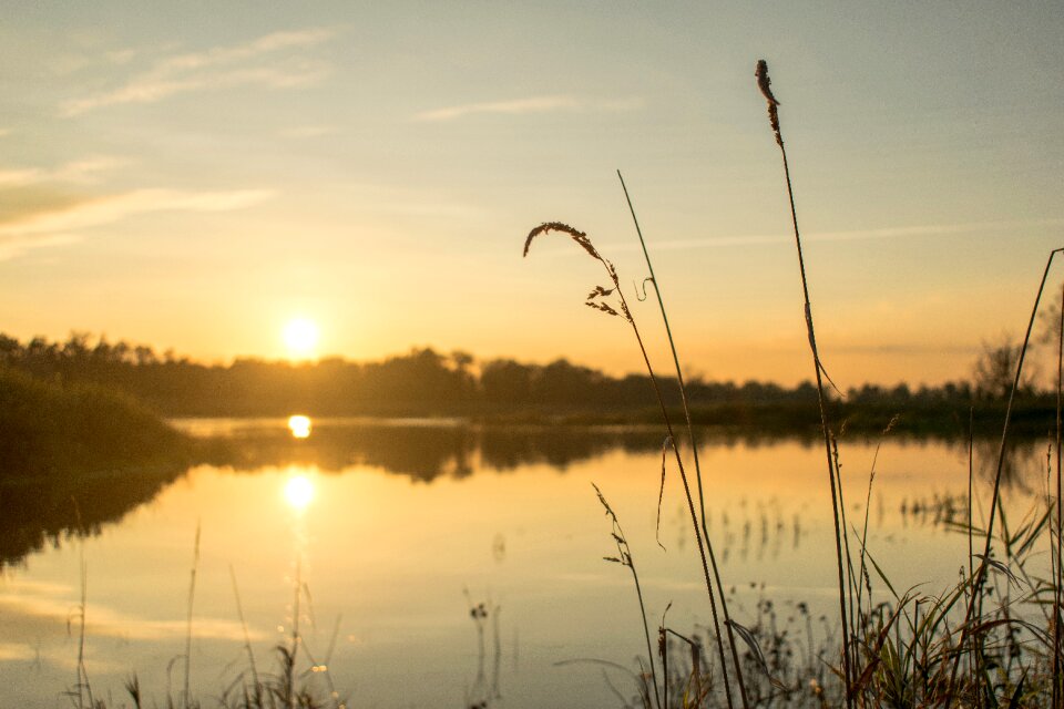 Sunset landscape water