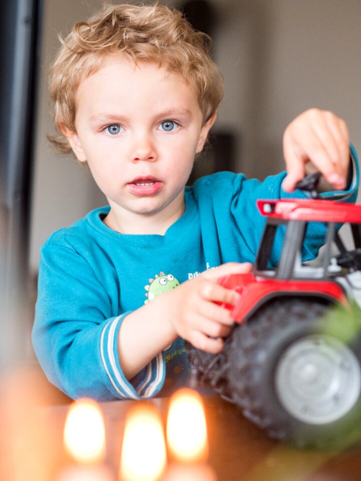 Birthday tractor small child