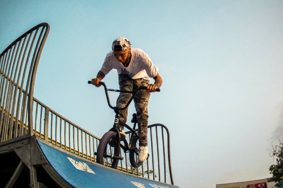 Bicycle jump person