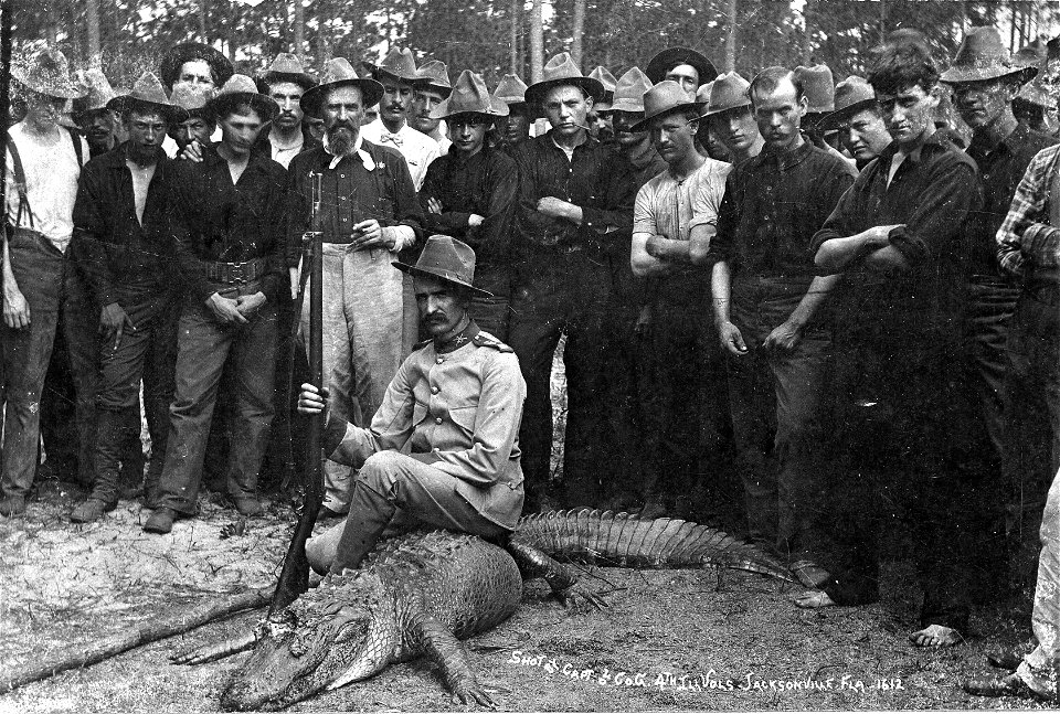 Local call number: N041288
Title: [Alligator shot by the captain of 4th Illinois Volunteers : Jacksonville, Florida]
Date of image: 1898.
Physical descrip: 1 photonegative : b&w ; 4