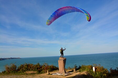 Tandem paragliding wind adventure photo