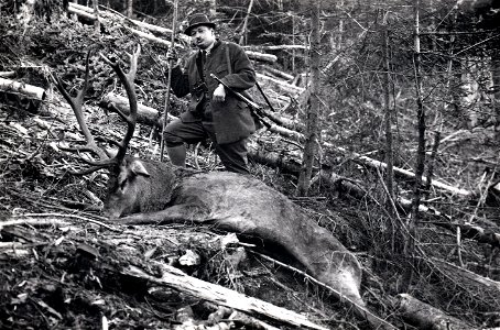 Alexander Graf Wassilko (1893–1967) am 30.08.1929 nach der Hirschjagd