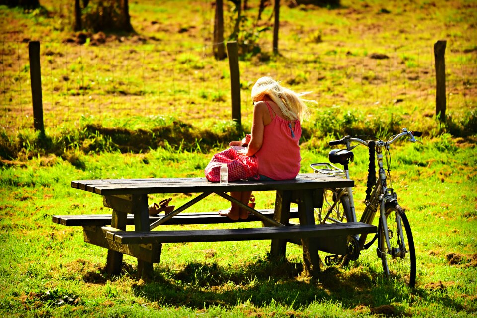 Reading concentration blonde hair