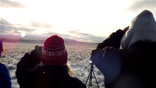 On Saturday, April 8, 2017, the Bureau of Land Management invited the public to a guided viewing of the Greater Sage-Grouse springtime courtship rituals.  The field trip departed from the BLM’s Lakevi