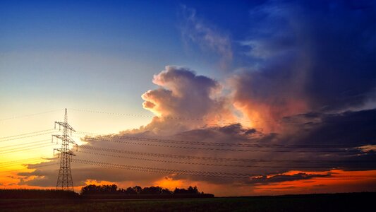 Strommast dusk mood photo