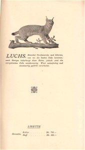 Rauchware (Pelze und Preise) 1910. Ohne Autorenangabe.
Vermutlich Katalog anlässlich einer Pelzmodenschau. Jede Seite eingeleitet mit der Beschreibung eines Pelztiers, dann Modellnamen und Preise.