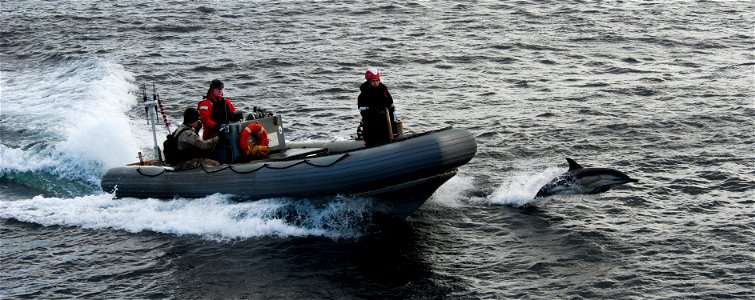 ATLANTIC OCEAN (Oct. 6, 2012) Boatswain’s Mate 2nd Class Ryan Beaton pilots a rigid-hull inflatable boat from the guided-missile cruiser USS Gettysburg (CG 64) with Engineman 2nd Class Jonathan Hendry photo