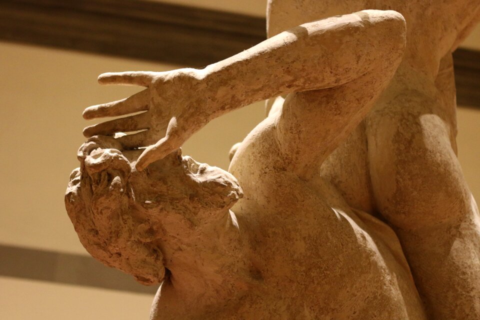 Statue scared close up