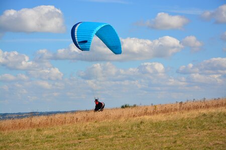 Landing cloudy blue sky sailing blue photo