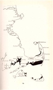 Map of the Massachusetts coast, showing the distribution of the shallow-water scallop (Pecten irradians). The scalloping grounds are indicated by the black areas Subject: Scallops--Geographical distri photo