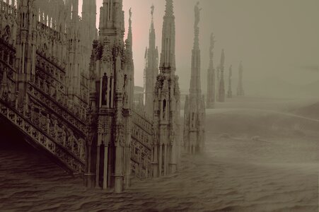 Landscape misty fog