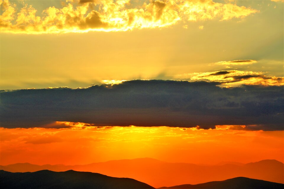 In the evening sky clouds
