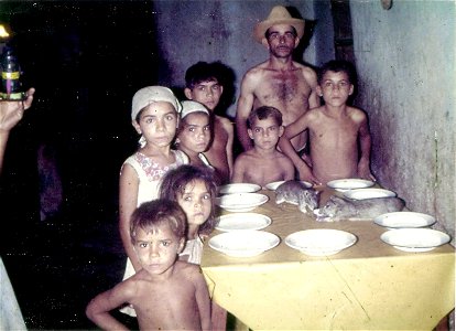 Family from Gavião in brazilian state Bahia, cultivating rock cavies for feeding.