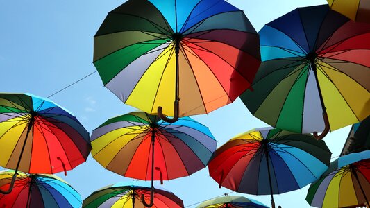 Sun umbrellas rainbow color decoration