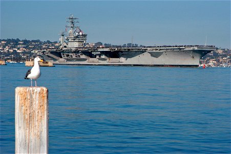 Naval Air Station North Island, Calif. (Nov. 5, 2003) -- USS Nimitz (CVN 68), homeported at Naval Air Station North Island, Coronado, Calif., returns home to San Diego.  Nimitz flew more than 6,500 mi