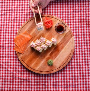 Rolls sushi bamboo