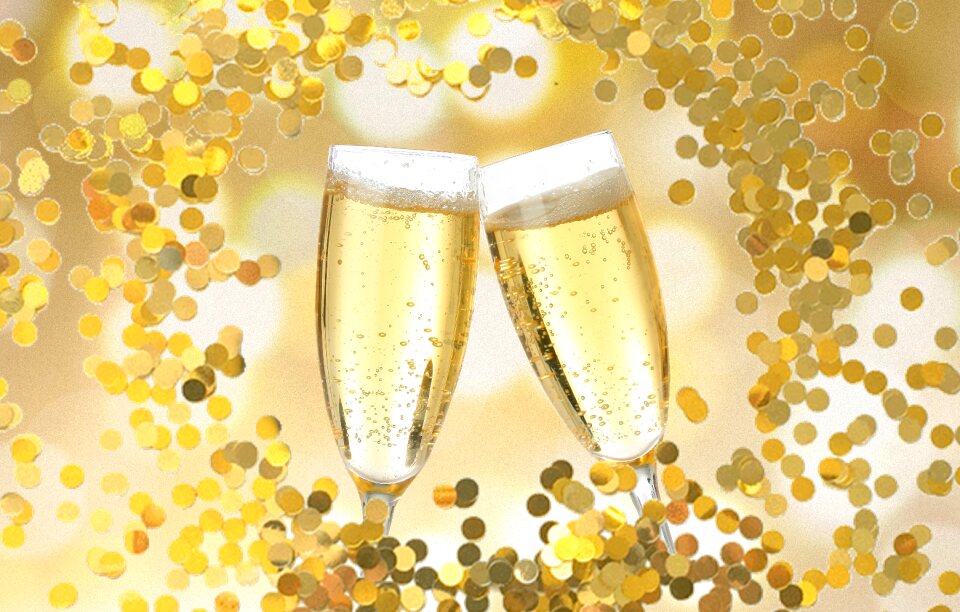 Birthday champagne drink