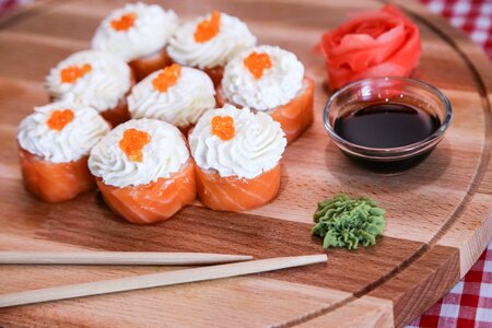 Rolls sushi bamboo
