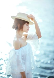 Woman Hat Sea
