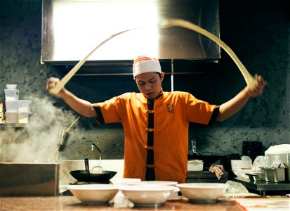 Cook Making Noodle photo