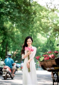 Woman Ao Dai Lotus