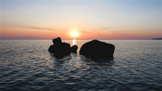 Rock Sea Sunset photo