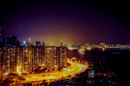 Hong Kong Night Cityscape photo