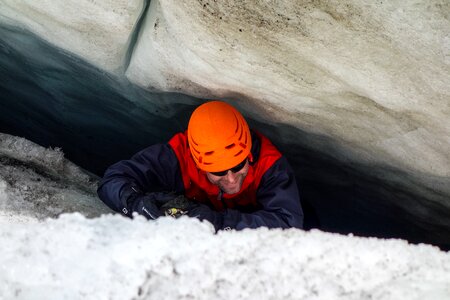 Crevasse climber mountains photo