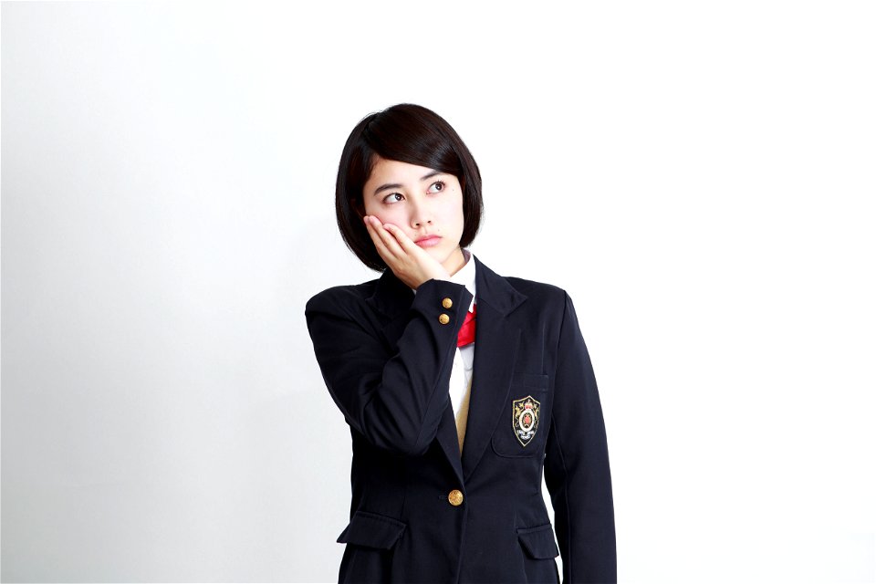 High School Girl Thinking