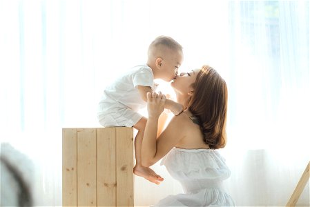 Mother Son Kiss photo