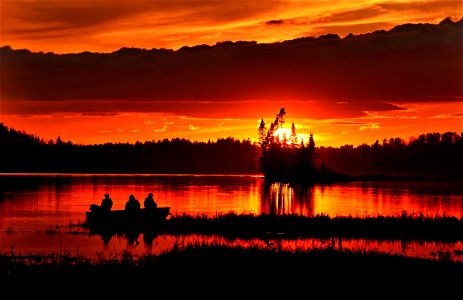 Sunset Lake Fisherman photo