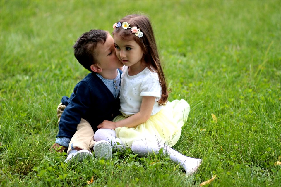 Couple Kids Kiss