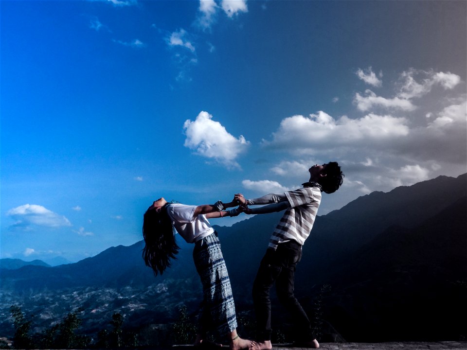 Couple Stretching photo