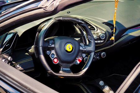 Ferrari cockpit steering wheel photo