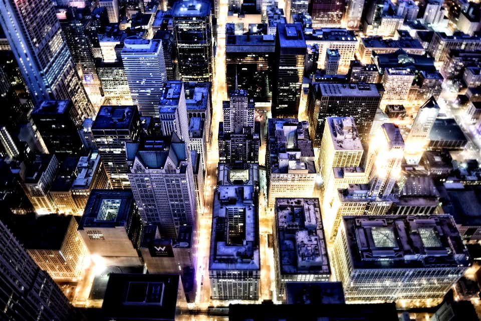 Night Cityscape Chicago photo