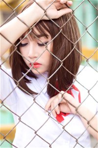 High School Girl Fence