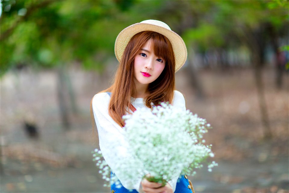 Woman Showy Babys Breath