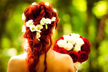 Woman Wedding Bouquet photo