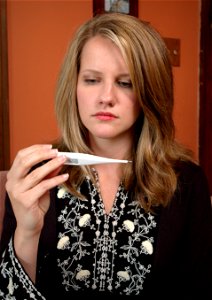 Medical Thermometer Woman photo