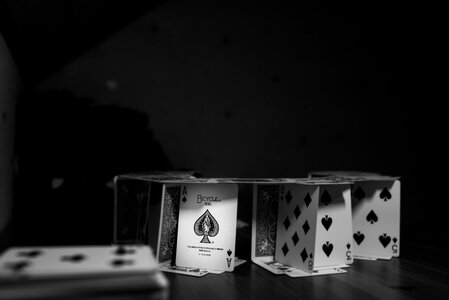 Black and white playing cards poker cards